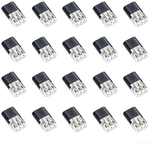 Morsetti a saldare a LED, confezione da 20, progettati per un cablaggio rapido, con morsetto in ottone per connessioni stabili e compatibilità con tipi di fili flessibili