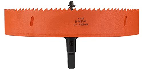 OIFAODAO, Cortador de Agujeros HSS Profundidad Corte bimetálico, diámetro 200-250 mm, Adecuado for Cortar Madera, Paneles Yeso y láminas Metal Blando,Sierras de Corona(Diameter 250mm)