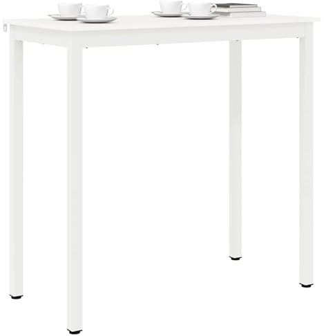 vidaXL Barbord Vit 110 x 55 x 105 cm Massiv furu, Kök Fyrkantigt, Industriell Stil Design, Hållbara Material för Moderna Utrymmen, Tillägg till Din heminredning, Funktionellt