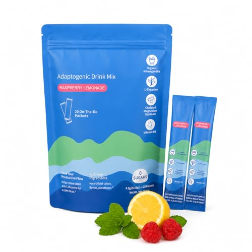 SuperCalm Cortisol Anti Stress | Fórmula con ashwagandha, L-teanina, glicinato de magnesio y vitamina D3 | Alivia el estrés diario | Sin azúcar, sabor a frambuesa 100% natural