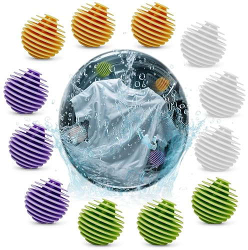 12 stycken torkbollar, tvättbollar, torkbollar, tvättbollar för torktumlare, tvättboll för tvättmaskin återanvändbara torkbollar torkbollar torktumlare boll för hem, kläder rengöring