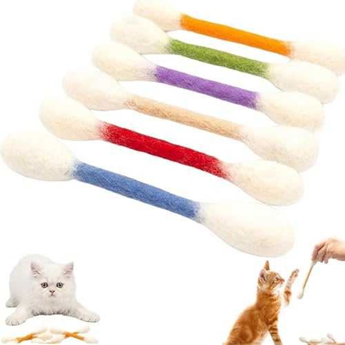 Cat Toys for Indoor Cats Adult Kitten, 6Pcs Cotton Buds Cat Toy with Catnip