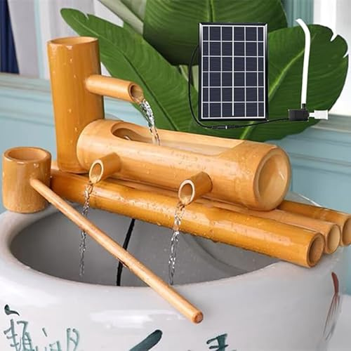 Fuente de agua de bambú para decoración de jardín y patio zen al aire libre