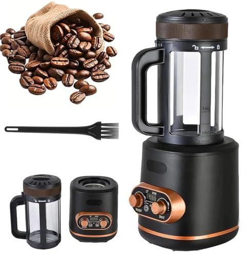 Máquina Tostadora de Café 300G, Tostadora de Granos de Café de Aire Caliente, con Temperatura y Temporizador Ajustables, Cámara de Visualización de Vidrio, Enfriamiento Automático