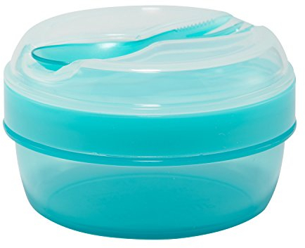 Carl Oscar Nice Cup Bento Box Fiambrera pequeña con acumulador de frío que mantiene el frío durante varias horas, incluye cubiertos, color turquesa