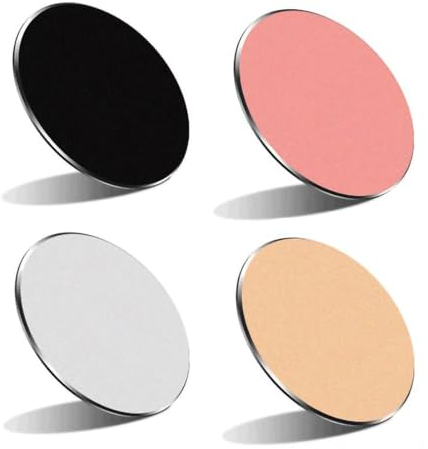 LEEQ Placas de Metal de Repuesto - 4pcs Láminas Metálicas Magnético Delgada, Soporte de teléfono de Coche Adhesivo CD de Metal para Montaje de Coche Kits, para Soporte Movil Coche Imán