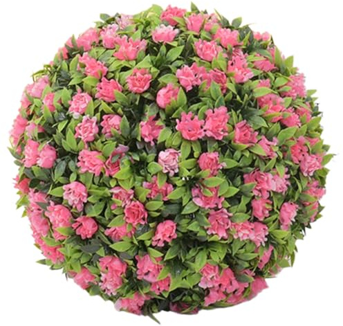 XJKLBYQ Balloni floreali in plastica da 12 pollici decorativi in finta palla in finto pallo da bosso palla topiaria resistente per cortile, balcone, patio, matrimonio, festa, palline di fiori