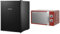 Russell Hobbs RHTTF67B 66 Litre Reversible Doors Table Top Mini Fridge, Black & RHMM701R 17 Litre 700 W Red Solo Manual Microwave with 5 Power Levels, Ringer & Timer, Defrost Setting, Easy Clean