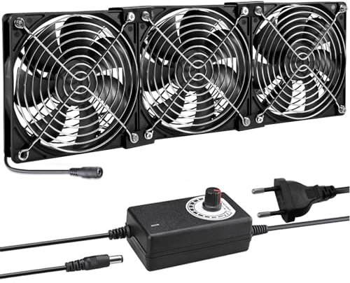 Joycabin 120mm Gehäuselüfter, 12V lüfter, Computer Lüfter mit Geschwindigkeitskontrolle, PC Lüfte, Bürstenlos Kühlung Lüfter PC Lüfter für PC Computer Laptop, TV Box, AV Kabine, Router (3)