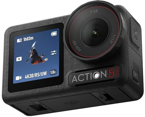 DJI Osmo Action 5 Pro Essential Combo, Action Camera With 1/1.3″ Sensor, 4K/120fps Waterproof Camera, Subject Tracking, Stabilization, Dual OLED Touchscreens, Ideal for Sports, Vlog