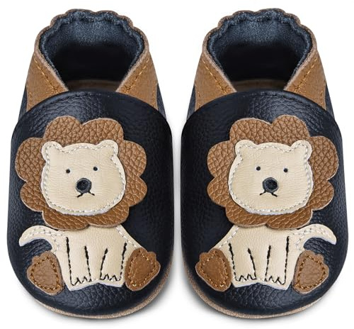 IceUnicorn - Scarpine per i primi passi in pelle morbida, per bambini e bambine, scarpe da neonato in pelle soffice, 12-18 mesi