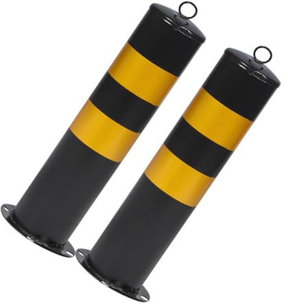 VALICLUD 2pcs Parking Barrier Security Post Driveway Guardrails Steel Material for Traffic Warning Column Parking Bollards