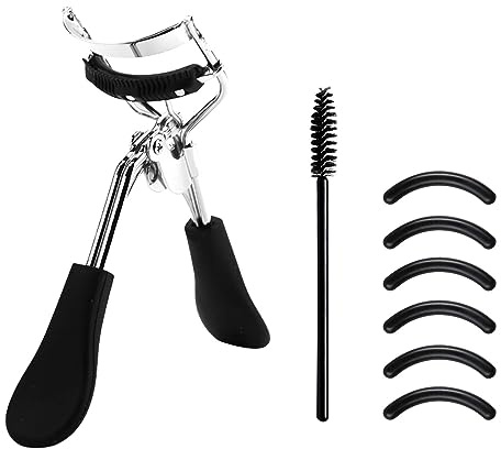 Eyelash Curler, 3 in 1 Lash Curler Curling Tool Set, Beauty Eyelash Comb with 6 Black Silicone Refill Pads and 1 Mascara Brush Universal Lash Curler Makeup Tool for Women and Girls