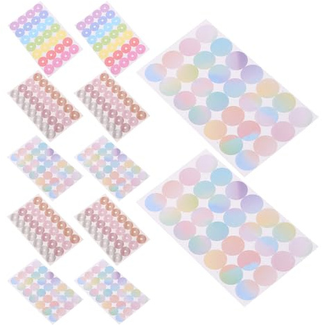 Parliky Pegatinas Autoadhesivas de Refuerzo para Agujeros en Papel 24 Hojas Transparentes Metalizadas y Holográficas 68 X 11,6 Mm para Cuadernos y Carpetas Uso Escolar y Oficina