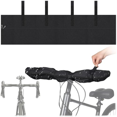 Seutmrou Housse de Protection de Guidon, Housse De Guidon Étanche, Protection Guidon Vélo Électrique avec Fermetures Éclair et 4 Attaches Velcro pour Porte-Vélos Et Transport Routier,Protection Guidon