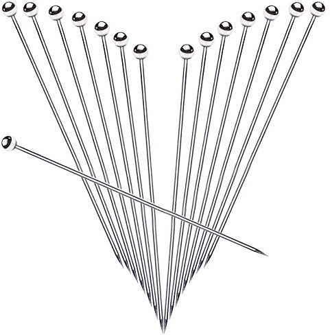 SOGEWO 15 cm cocktailplockar i rostfritt stål, återanvändbar metalltandpetare, martinitandpetare för oliver, fruktpinne tandpetare, aptitretare smörgås fruktplektrum (6 tum, set med 15)