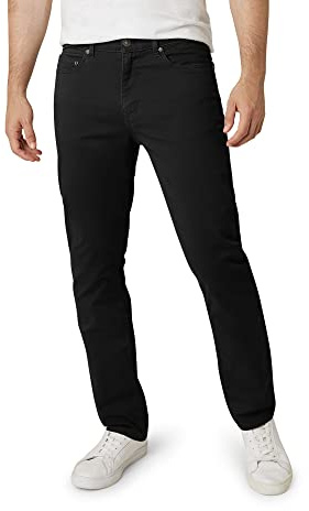 Chaps Men's Pants - Casual Slim Fit Cotton Stretch 5 Pocket Modern Chino Dress Pants - Work Pants for Men, Size 36W x 32L, American Black