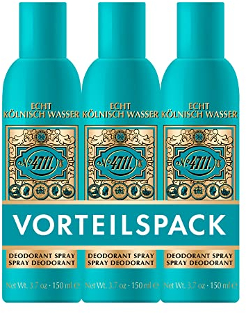 4711® Echt Kölnisch Wasser I Vorteilspack: Deodorant Aerosolspray - frisch - wohltuend - belebend I 3x150ml Deodorant Aerosolspray