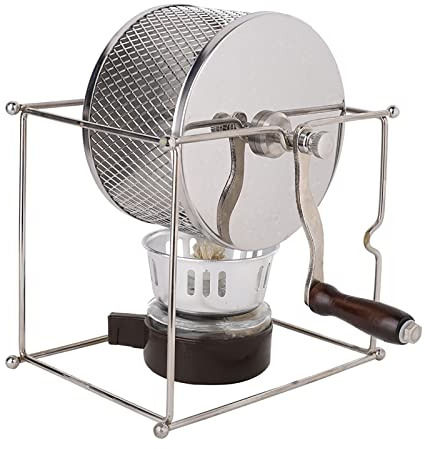 Kaffeeröster, Mini Manual Coffee Beans Roasting Machine Coffee Bean Roaster Manual Machine Coffee Bean Mill DIY Stainless Steel Rollers with Handle for Camping