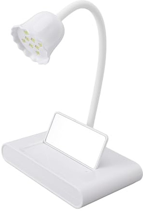 Sonew Mini Lampada per Unghie con Specchio, Luce LED per Unghie Regolabile a 360 Gradi per Unghie in Gel Asciugatore per Smalto Gel per Uso Domestico in Salone