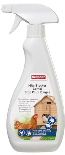 Beaphar – Spray Stop poux Rouges pour l'animal et l'environnement – Immobilise Les poux Rouges et Les Autres parasites mécaniquement – Ne Contient Aucun Insecticide Chimique ni Pesticide – 500ml