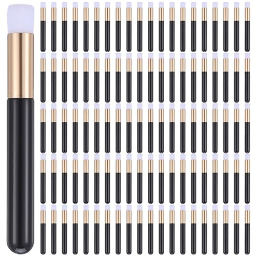 100 Pieces Lash Brushes for Cleaning, Lash Shampoo Brushes Eyelash Extension Cleansing Blackhead Removing Brush Nose Pore Deep Cleaning Facial Cleansing Brush (Black, 3.8Inch)