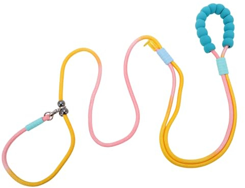 CAPASTEC Laisse pour Chien sans Les Mains, Laisse Ajustable Multifonction Taille Bandoulière, Laisse Course 2,5M 8,2Ft, Poignée Mousse Chien Petite, Moyenne Grande Taille, Jaune Rose Bleu