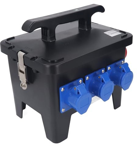Portable Power Distribution Unit, Breaker Box Distribution Box 5 Way IP65 Clear Cover Compact ABS Box Portable for Wall, Electricaldistributionboard