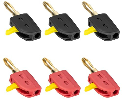 Bananenstecker Konverter 4mm 6 Stück Bananenstecker Lautsprecher 32A Banana Plug Lautsprecherkabel Verbinder für Kabel Boxen Endstufen Receiver Stereoanlagen