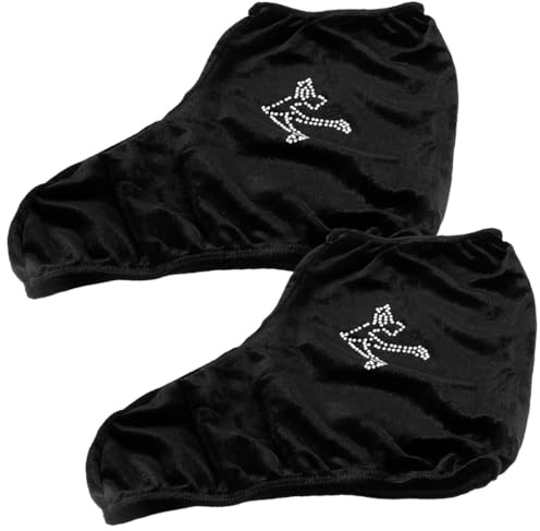Healeved Copripattini da Ghiaccio e a Rotelle in Poliestere Elasticizzato Protezioni Aderenti per Scarpe da Pattinaggio Artistico e Hockey Set 1 Paio Nero S Accessori per Pattinaggio