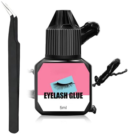 Wimpernkleber für Wimpernverlängerung,5ml Eyelash Extension Glue 1-2s Trocknungszeit 6-7 Wochen Wimpernkleber Dauerhaft Wimpern Extensions Kleber(Schwarz) (2)