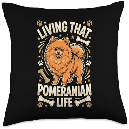 Pomeranian Lover Cute Pom Dog Owner Living Fluff Life Throw Pillow