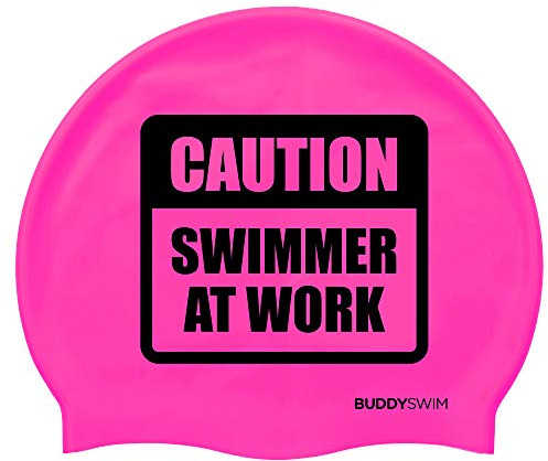 BUDDYSWIM Bonnet de Bain en Silicone pour Piscine ou Eau Libre pour Homme ou Femme. Convient aux Cheveux Longs. Résistant et Hydrodynamique, Couleur Vive pour Une Bonne Visibilité
