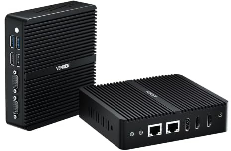 Mini PC sans ventilateur Alder Lake N100, PC industriel Win11 Pro, 2xHD, DP | 8GB RAM 128GB SSD, Fanless Ordinateur de bureau 2xRS232 COM, LAN RJ45, WiFi, BT4.2, PC pour bureau, domicile ou entreprise