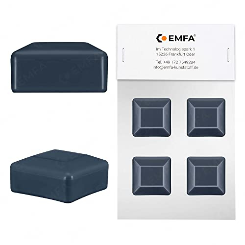EMFA Capuchon pour Poteau carré 60x60 mm Anthracite 4 pièces Chapeau de clôture Tube Plastique 6x6 cm
