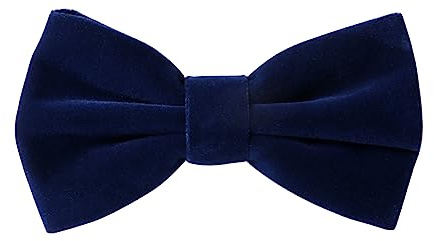 HOULIFE Noeud papillon en velours pour homme - Nœud papillon pré-noué réglable, couleur unie, pour marié, fête de mariage, formelle avec boîte cadeau, bleu marine, 12x7cm
