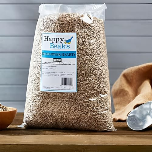 Happy Beaks No Mess Sunflower Hearts Seed Wild Bird Food High Energy and Oil Content Premium Feed Mix (Sunflower Hearts 14kg)