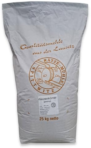 Weizenkörner 25kg von Rätze-Mühle gereinigte ganze Körner von regionalem, naturbelassenem Weizen