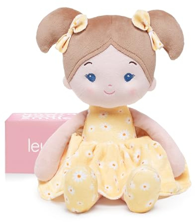 LeyaDoll Bambola morbida(12''), bambola bambina ideale come regalo bambino 1 anno, regalo di battesimo e Natale per bambina e neonati-Daisy-Girl-Light-Yellow