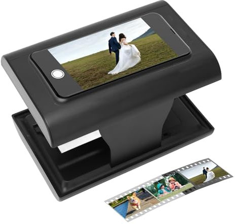 Mobile Film Scanner, 35mm Portable Folding Scanner Slides and Negatives, Smartphone Photo Scanner with LED Backlight for Travel, Family