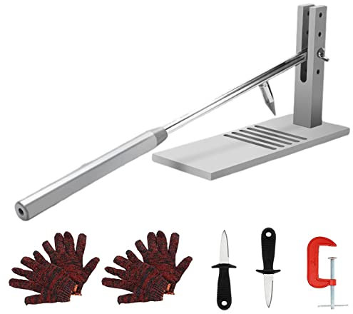 Máquina para desmenuzar ostras | Abridor de ostras | Abridor de almejas y mariscos con clip G, guantes, 2 cuchillos para desgarrar, juego de herramientas para desmenuzar conchas y ostras