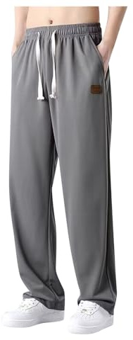 Pantalon de survêtement ample à jambes larges pour homme, jambe droite, coupe décontractée, pantalon de jogging d'été athlétique doux à jambes larges, pantalon de détente décontracté