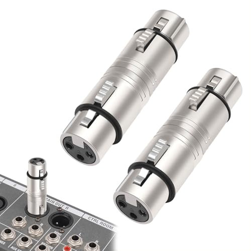 2PCS XLR Female To Female Adapter,XLR 3 Pin Female To 3 Pin Female Connector,3 Pin XLR Connector Gender Changer Mic Barrel Extension For Microphones,XLR Coupler,XLR Adapter,Mixers,Audio Interfaces,Etc