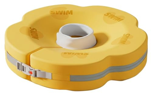 Flotador de Cuello para bebé de 0 a 6 Meses: Flotador de natación Ajustable y Seguro con diseño de Cuello Suave, a Prueba de Fugas para diversión acuática Segura (Amarillo)