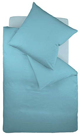 fleuresse Uni-Colours Bettwäsche-Set, Mako Satin, 100 Prozent Baumwolle, Fb. Petrol, 240 x 220 cm