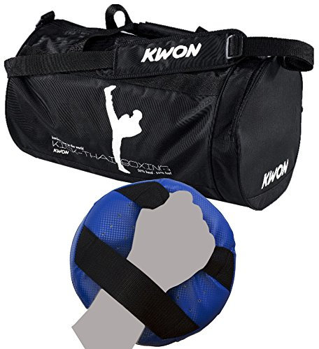 BAY® Set Angebot 2 Teile : Fly Target Pratze und Sporttasche Kickboxen Thaiboxen Kwon Kick-Thaiboxen small für Kinder - Geschenk Geschenkidee