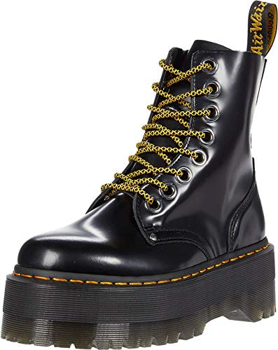 Dr. Martens Jadon Max - Boots for Women - Buttero Leather Upper - Metallic Zip Closure - Leather Lining Black Buttero UK 8 (US Women's 10) M