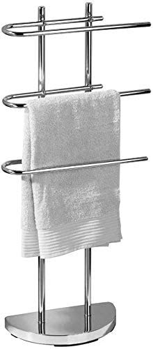 Raxter Stainless Steel Finish and Rustproof Curved Free Standing Towel Stand, Rails, Holder and Towel Drying Rack for Bathroom