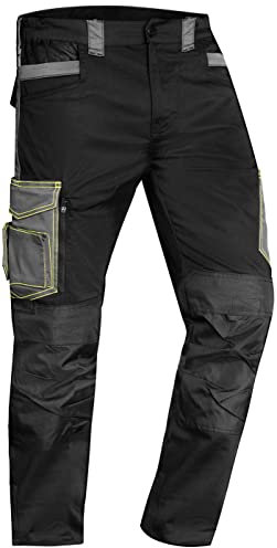 ACE Genesis Pantaloni da Lavoro da Uomo - Pantaloni Cargo Elasticizzati in Vita - Neri - 50