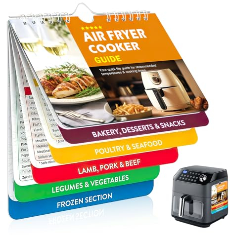 Air Fryer Cookbook,Guide Magnetic Cheat Sheet Magnets Cooking Booklet Instant Quick Reference Cooking Times Chart Air Fryer Accessories (Yellow)